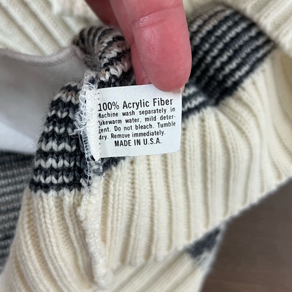 Vintage American Priority Knit Zip Sweater Geometric Southwestern Design XXL - Picture 10 of 16